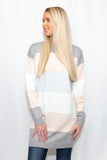 Colour Block Sweater Tunic Dress - Grey and Pink