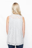 All Things Lace Sleeveless Top Grey