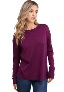 Just Between Us Knit Sweater - Eggplant