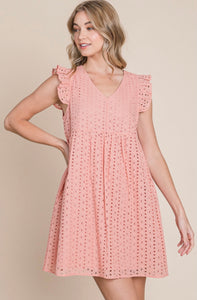 Adore Me Mini Dress - Light Coral