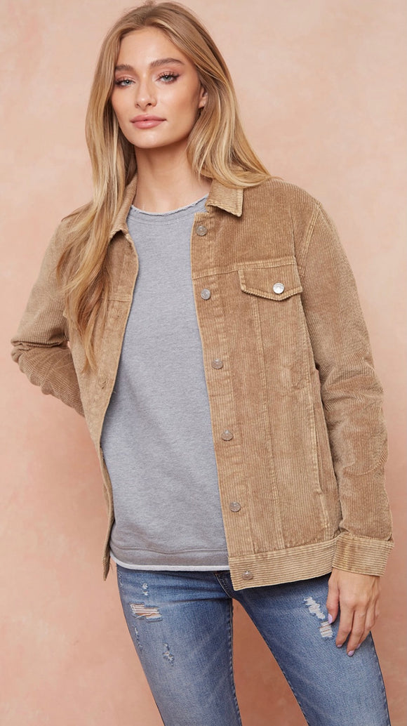 Ready Or Not Corduroy Jacket - Tan