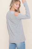 Cold Shoulder Top - Grey