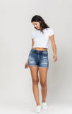 Cello Boyfriend High Rise Shorts - Dark Wash