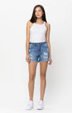 Cello Boyfriend High Rise Shorts - Medium Wash