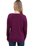 Just Between Us Knit Sweater - Eggplant