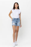 Cello Boyfriend High Rise Shorts - Light Wash