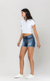 Cello Boyfriend High Rise Shorts - Dark Wash