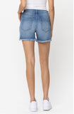 Cello Boyfriend High Rise Shorts - Medium Wash